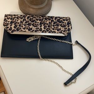 Silpada Designs Leopard Print Clutch with Chain Handle
